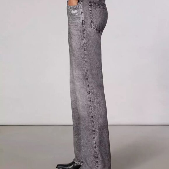 Rag & bone Miramar Shea High Rise Full Relaxed in Raven in Gray - Picture 4 of 8